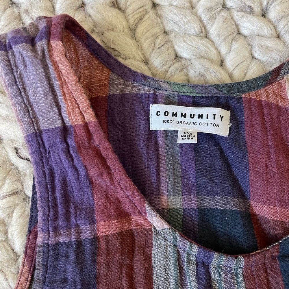 Community Plaid Sleeveless Top